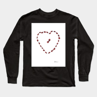 Hello Sweetheart - Little Ladybugs Heart Drawing Long Sleeve T-Shirt